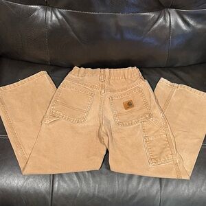 Carhartt Brown Utility Pants kids Size 8 adjustable waist